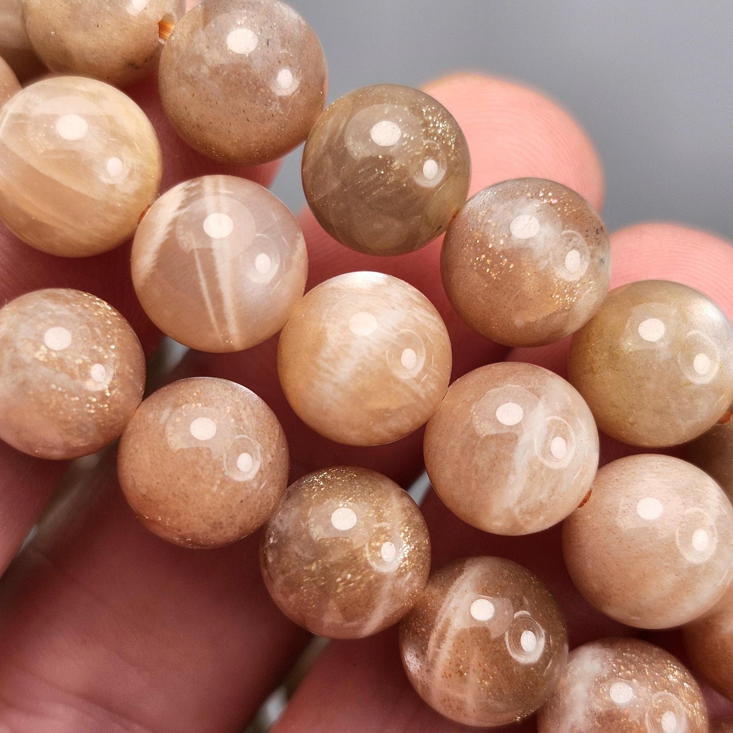 Sunstone & Moonstone Beaded Bracelet