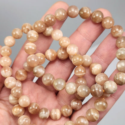 Sunstone & Moonstone Beaded Bracelet