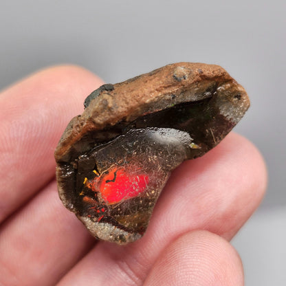 Rainbow Water Opal Specimen 7.2g, Welo Ethiopian Chocolate Opal Crystal