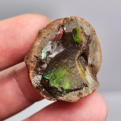 Rainbow Water Opal Specimen 7.2g, Welo Ethiopian Chocolate Opal Crystal