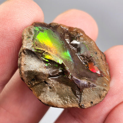 Rainbow Water Opal Specimen 7.2g, Welo Ethiopian Chocolate Opal Crystal