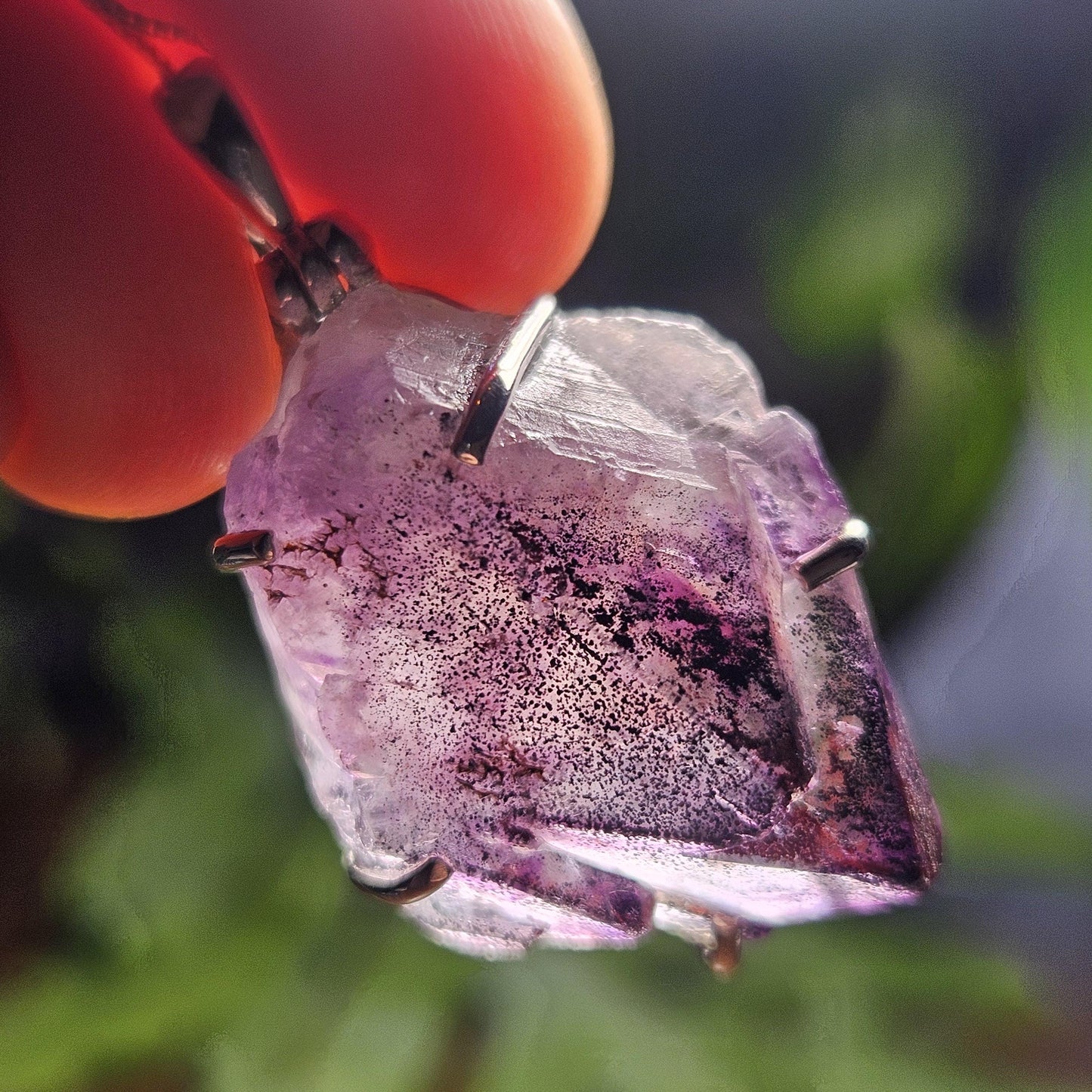 Thunder Bay Amethyst Crystal Pendant, Sterling Silver Amethyst Necklace