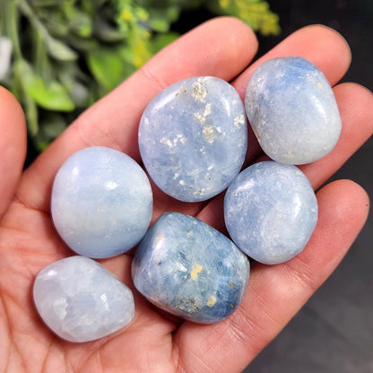 Blue Calcite Tumbled Crystal, Calcite Stone Specimen