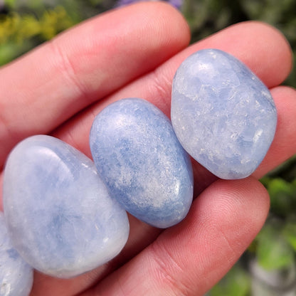 Blue Calcite Tumbled Crystal, Calcite Stone Specimen