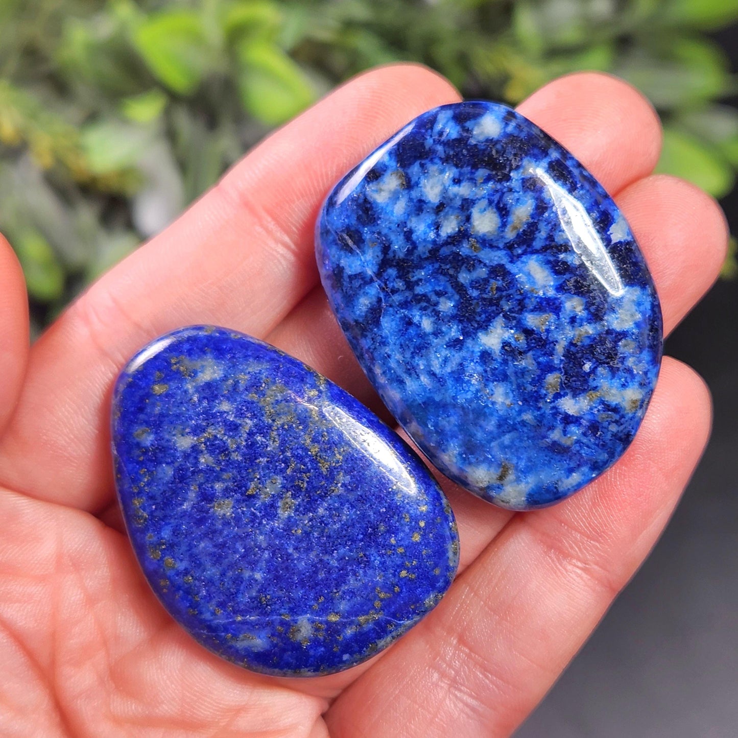 Lapis Lazuli Polished Stone, Blue Lapis Palm Stone Crystal Specimen