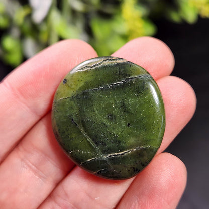 Canadian Green Jade Polished Palm Stone (1"+), Tumbled Jade Crystal Specimen