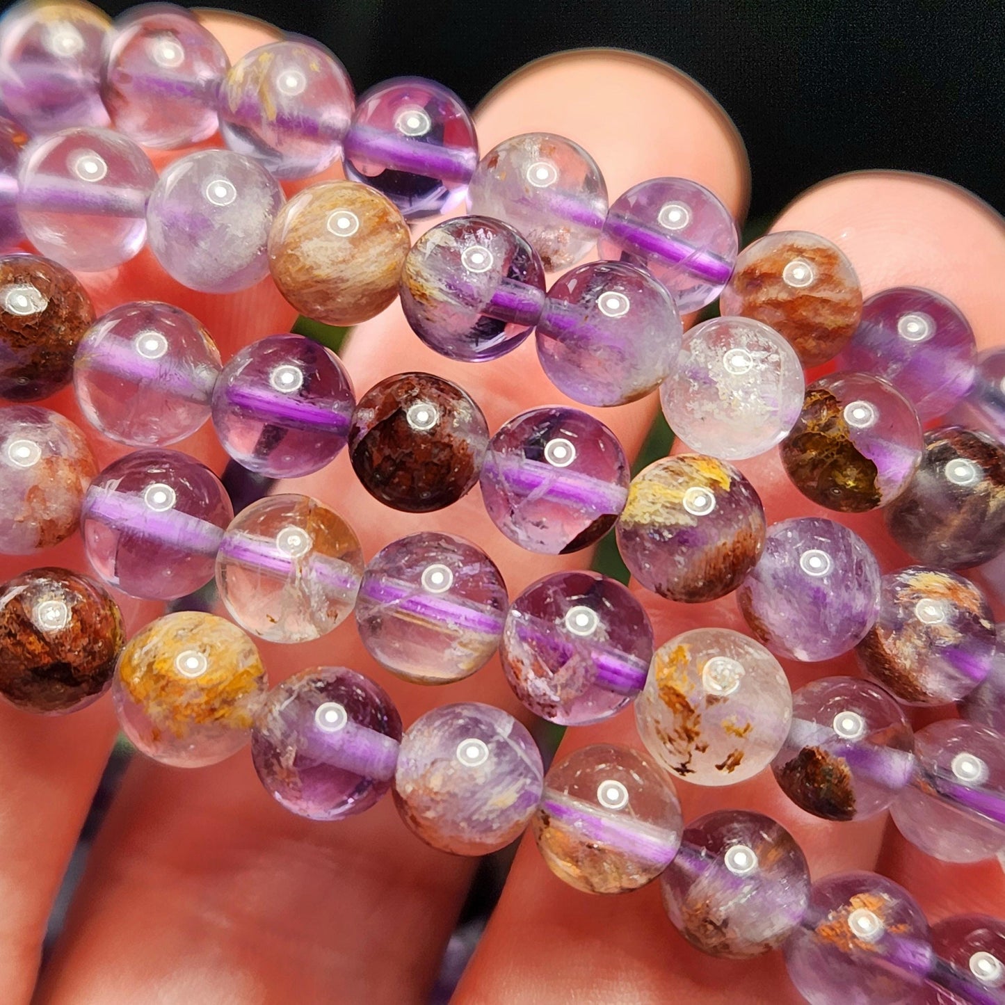 Super 7 Quartz Crystal Bracelet (6mm Beads), Super Seven Crystal Bracelet