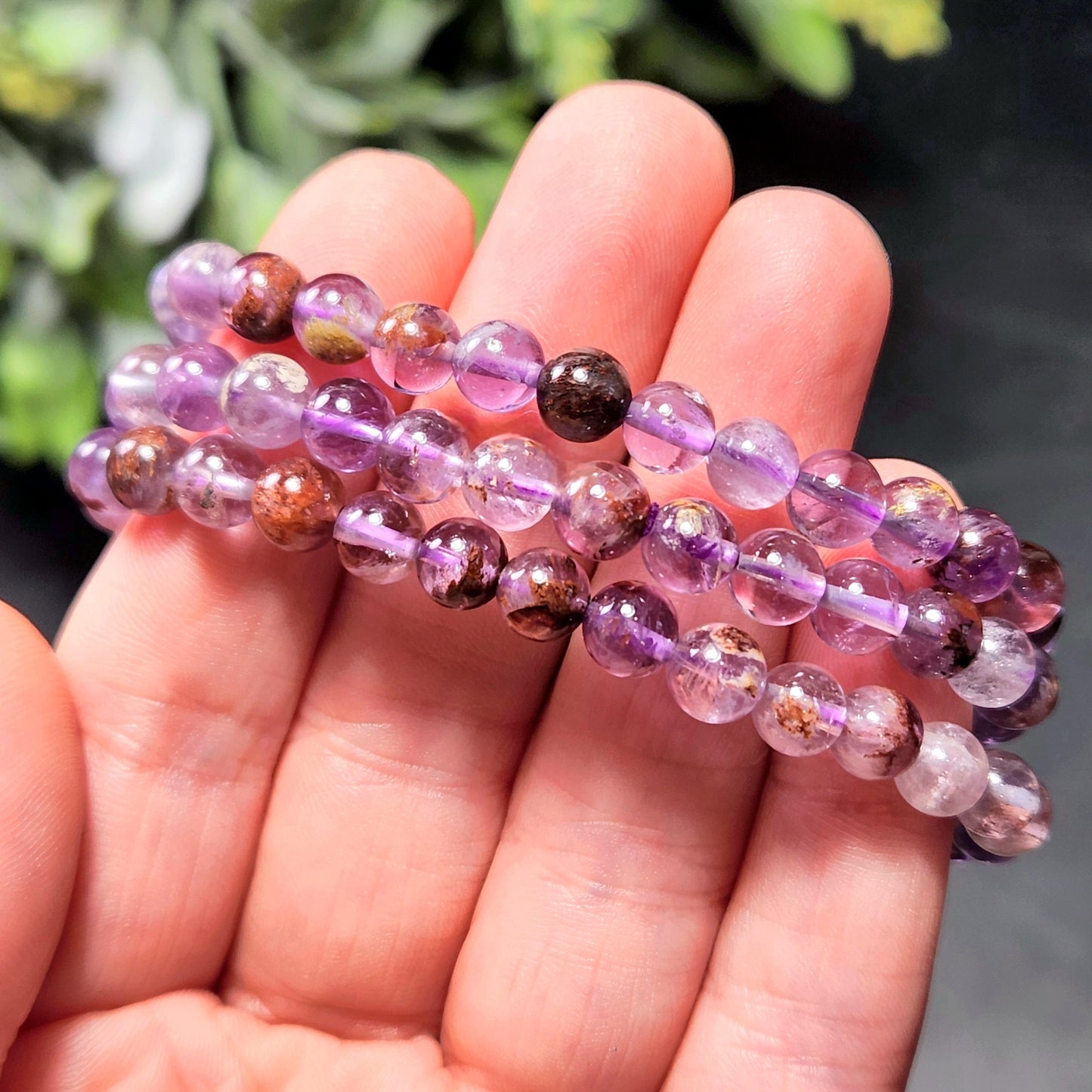 Super 7 Quartz Crystal Bracelet (6mm Beads), Super Seven Crystal Bracelet