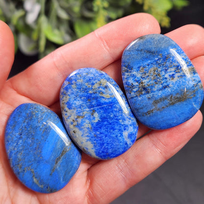 Lapis Lazuli Polished Stone, Blue Lapis Palm Stone Crystal Specimen