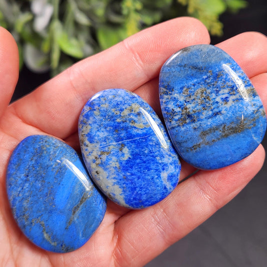 Lapis Lazuli Polished Stone, Blue Lapis Palm Stone Crystal Specimen