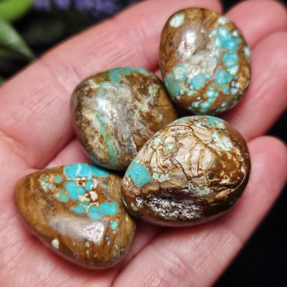 No. 8 Turquoise Tumbled Stone, Nevada Natural Turquoise Crystal