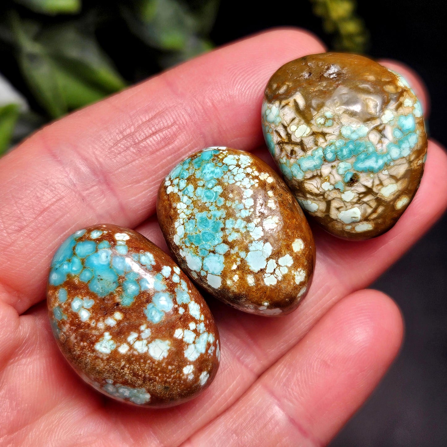 No. 8 Turquoise Tumbled Stone, Nevada Natural Turquoise Crystal