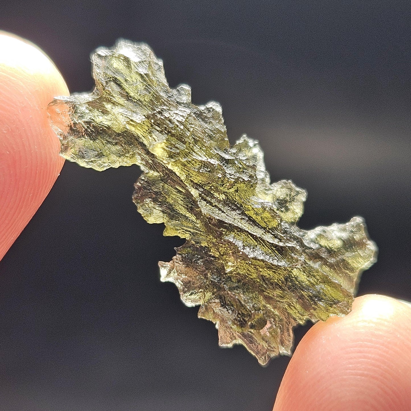 Hedgehog Moldavite Specimen from Besednice 1.45g, Moldavite Crystal