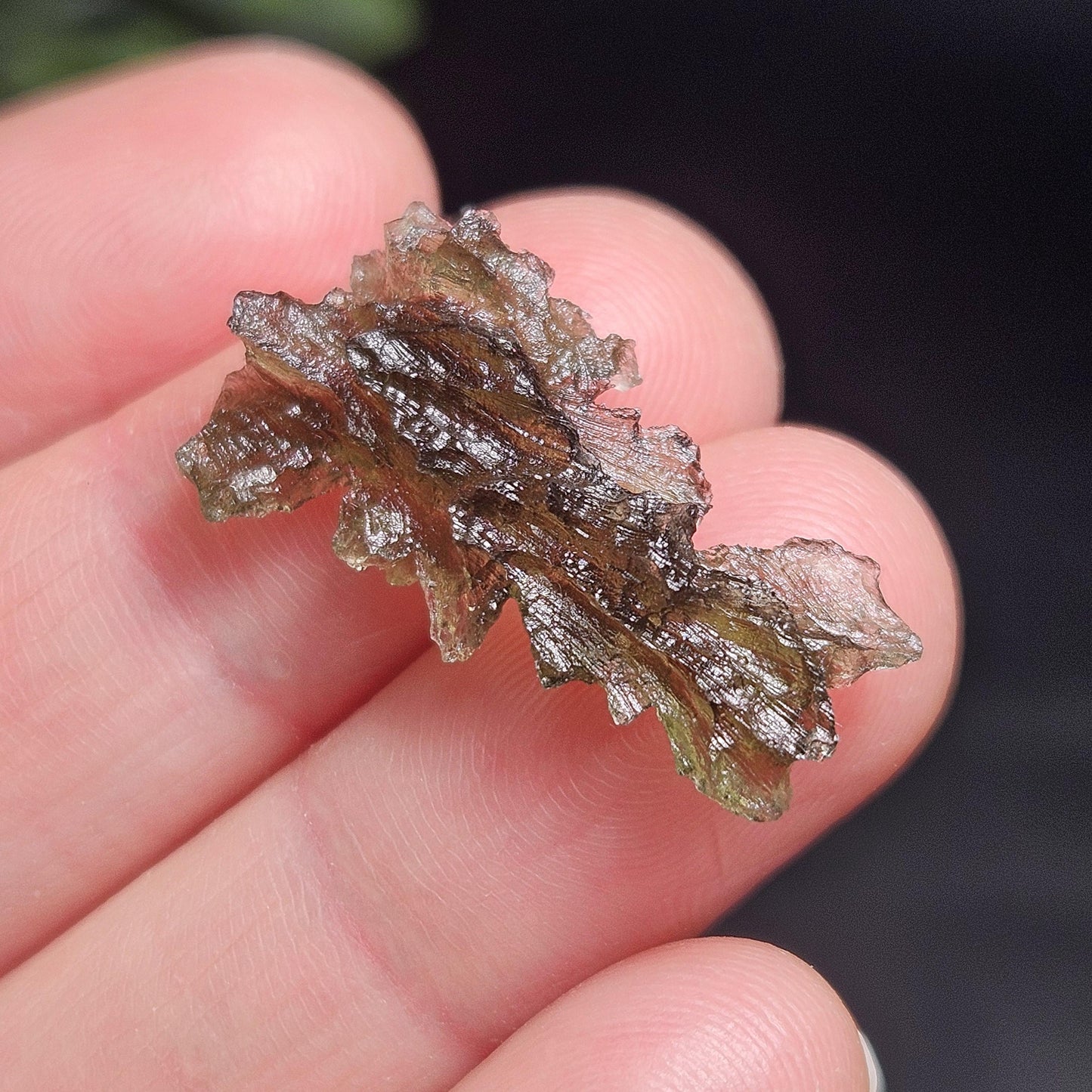 Hedgehog Moldavite Specimen from Besednice 1.45g, Moldavite Crystal
