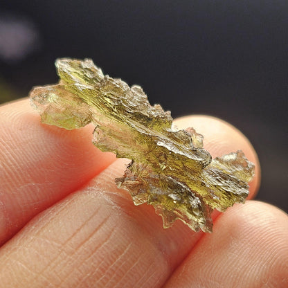 Hedgehog Moldavite Specimen from Besednice 1.45g, Moldavite Crystal