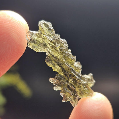 Hedgehog Moldavite Specimen from Besednice 1.45g, Moldavite Crystal