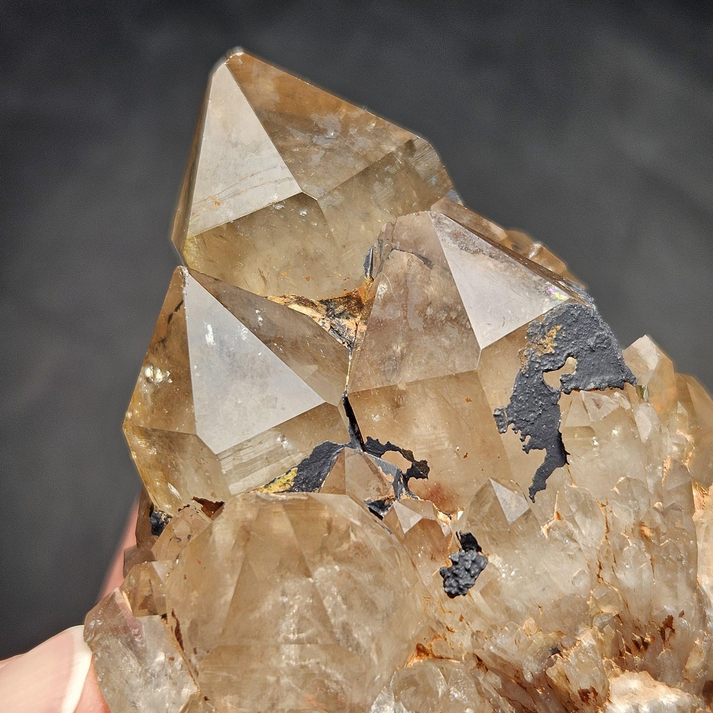 Kundalini Quartz, Natural Congo Citrine Cluster 499g, Smoky Citrine