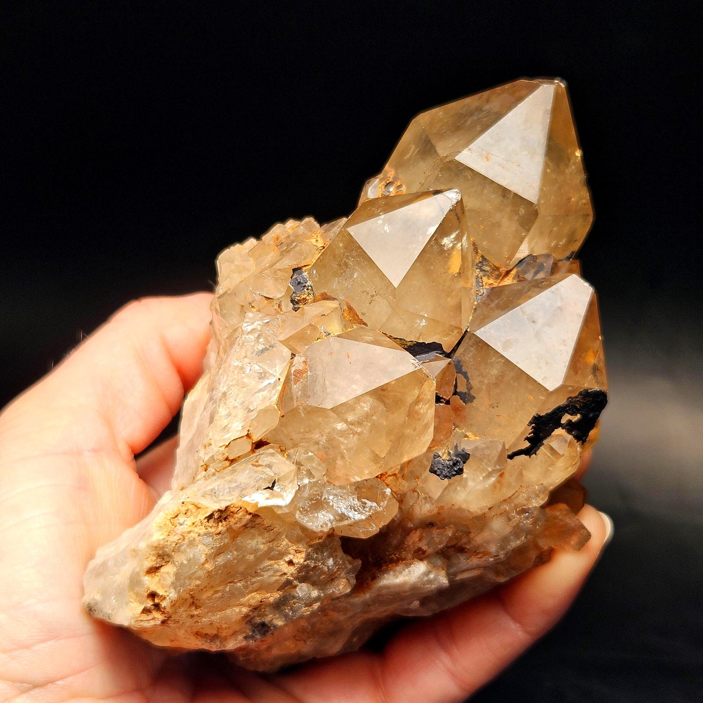 Kundalini Quartz, Natural Congo Citrine Cluster 499g, Smoky Citrine