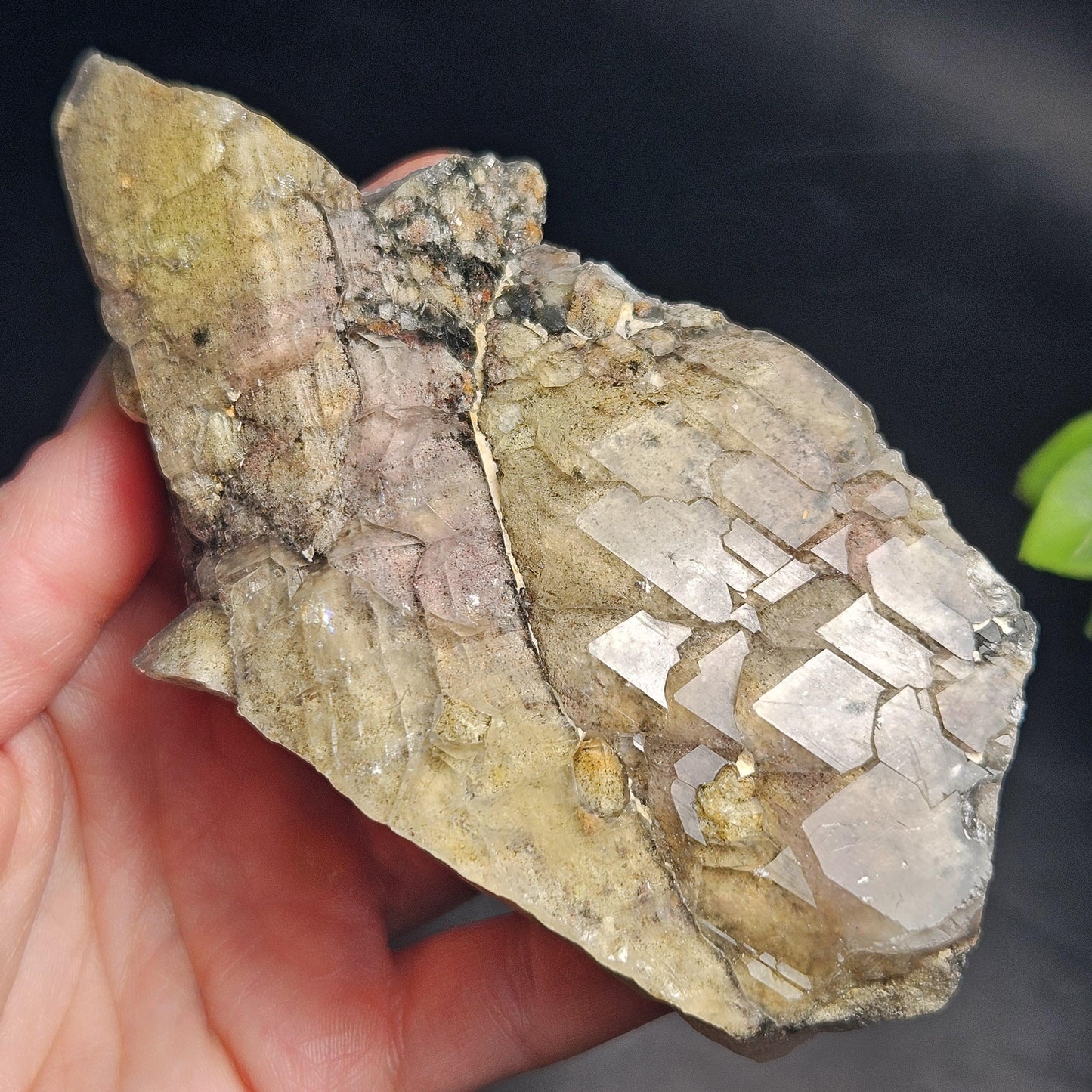 ELESTIAL Garden Quartz Crystal Cluster 295g, Brazilian Scenic Lodolite Specimen