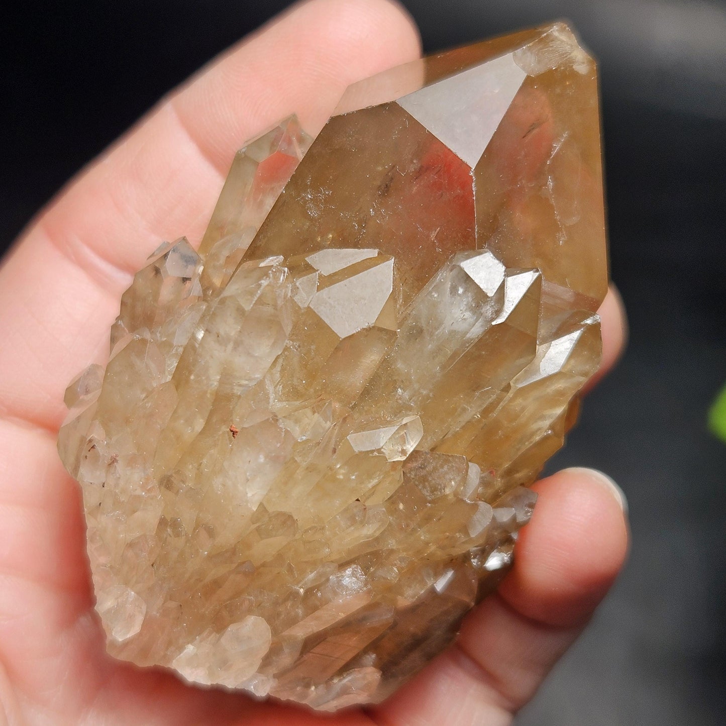 Kundalini Congo Citrine Quartz Cluster 159g, Smoky Citrine Crystal Multi