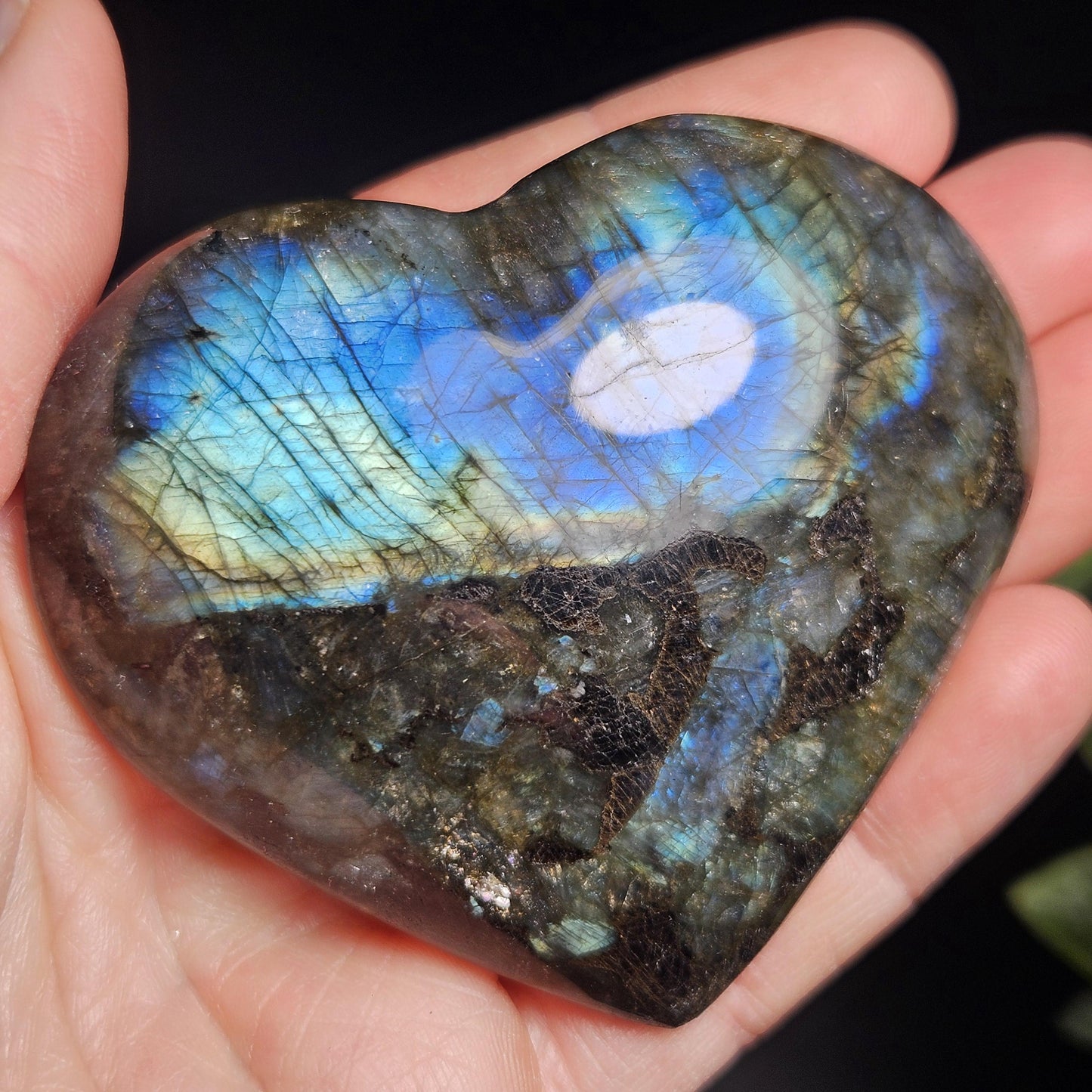 Labradorite Heart Carving 2.5", Polished Crystal Stone Heart