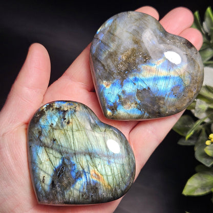 Labradorite Heart Carving 2.5", Polished Crystal Stone Heart