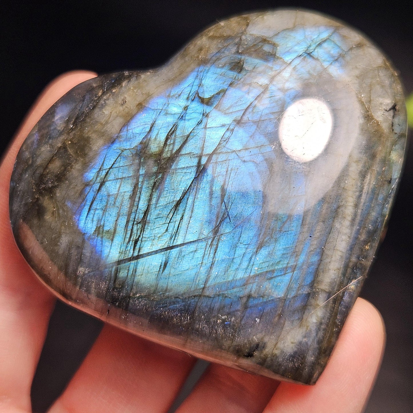 Labradorite Heart Carving 2.5", Polished Crystal Stone Heart