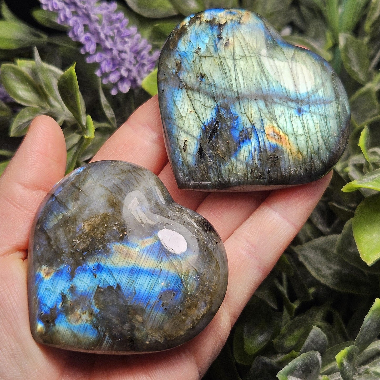 Labradorite Heart Carving 2.5", Polished Crystal Stone Heart