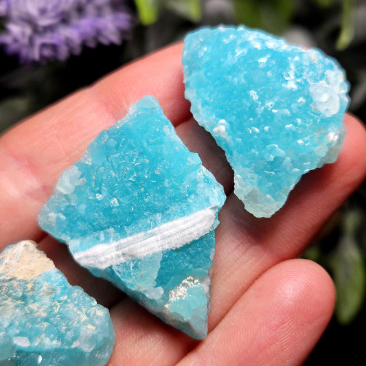 Smithsonite Crystal from the Congo, Natural VIVID Blue Smithsonite Raw Stone