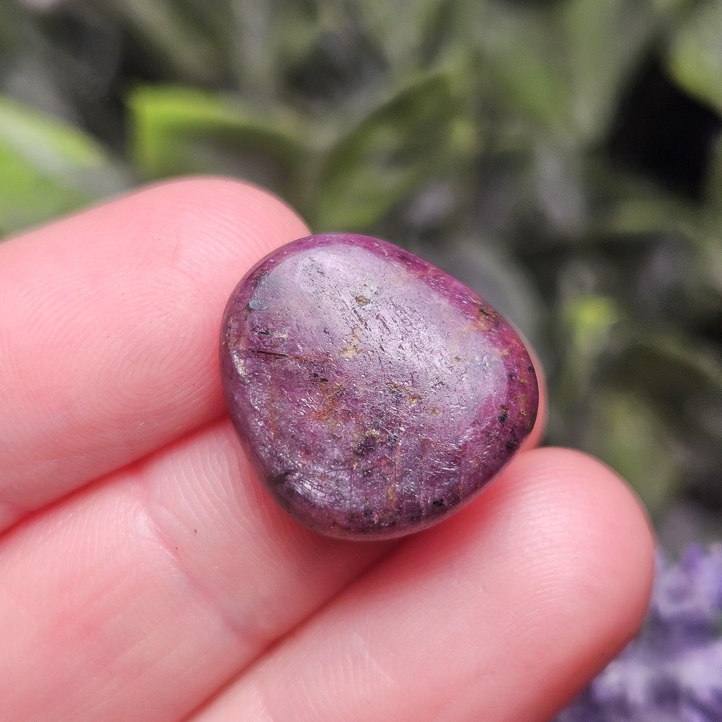 Ruby Tumbled Stone, Polished Indian Ruby Crystal