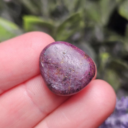 Ruby Tumbled Stone, Polished Indian Ruby Crystal