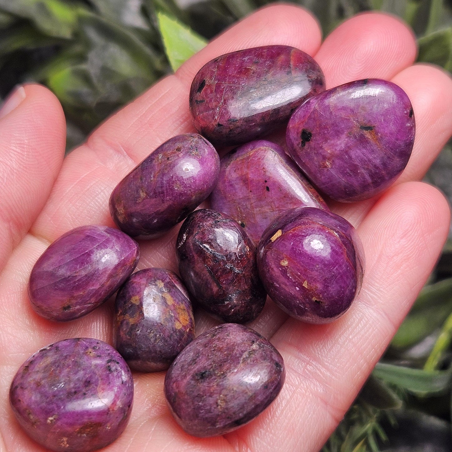 Ruby Tumbled Stone, Polished Indian Ruby Crystal