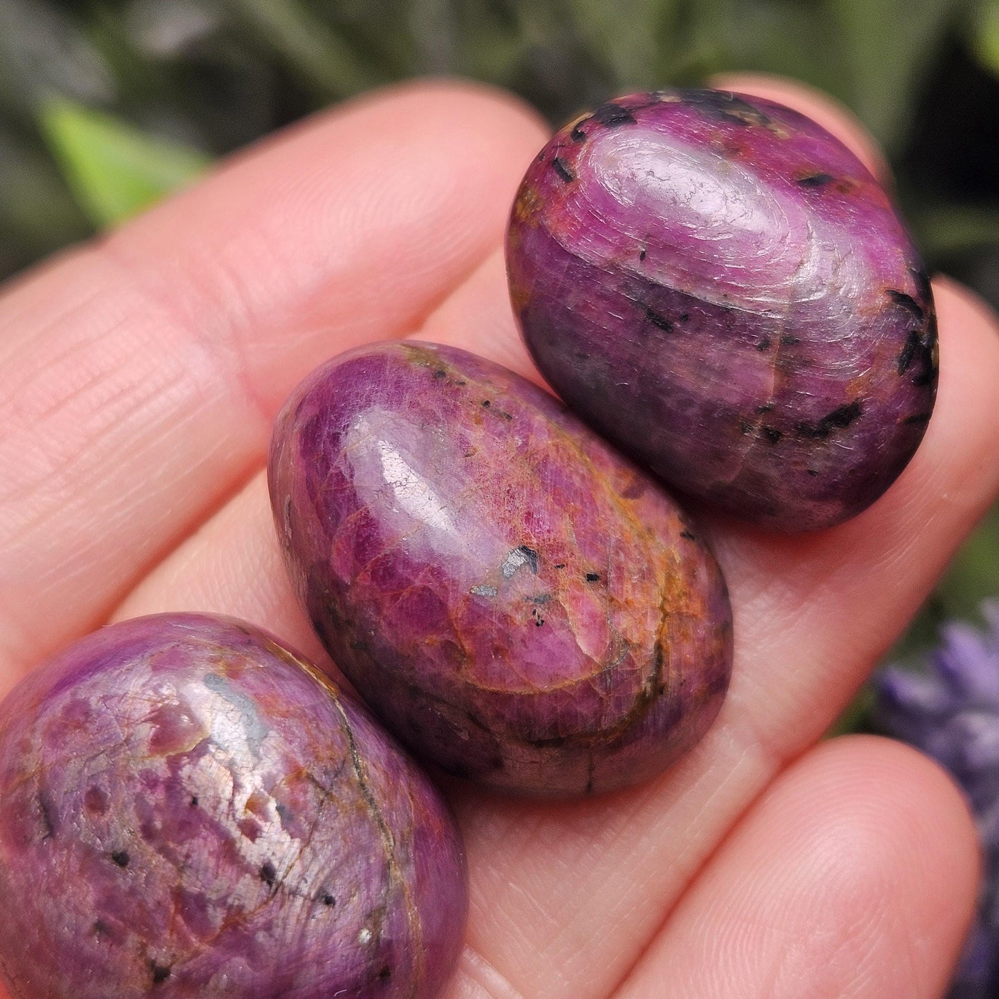 Ruby Tumbled Stone, Polished Indian Ruby Crystal