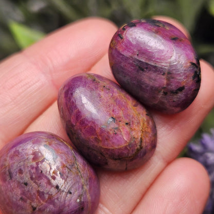 Ruby Tumbled Stone, Polished Indian Ruby Crystal