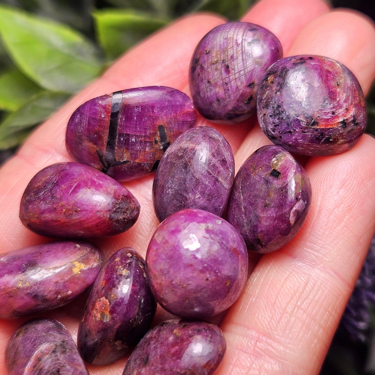 Ruby Tumbled Stone, Polished Indian Ruby Crystal