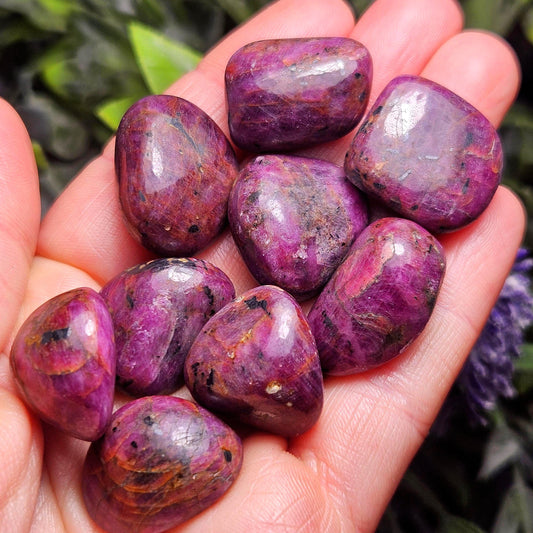 Ruby Tumbled Stone, Polished Indian Ruby Crystal