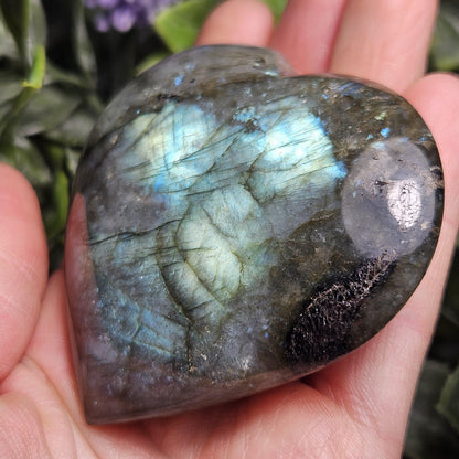 Labradorite Heart Carving 2.5", Polished Crystal Stone Heart