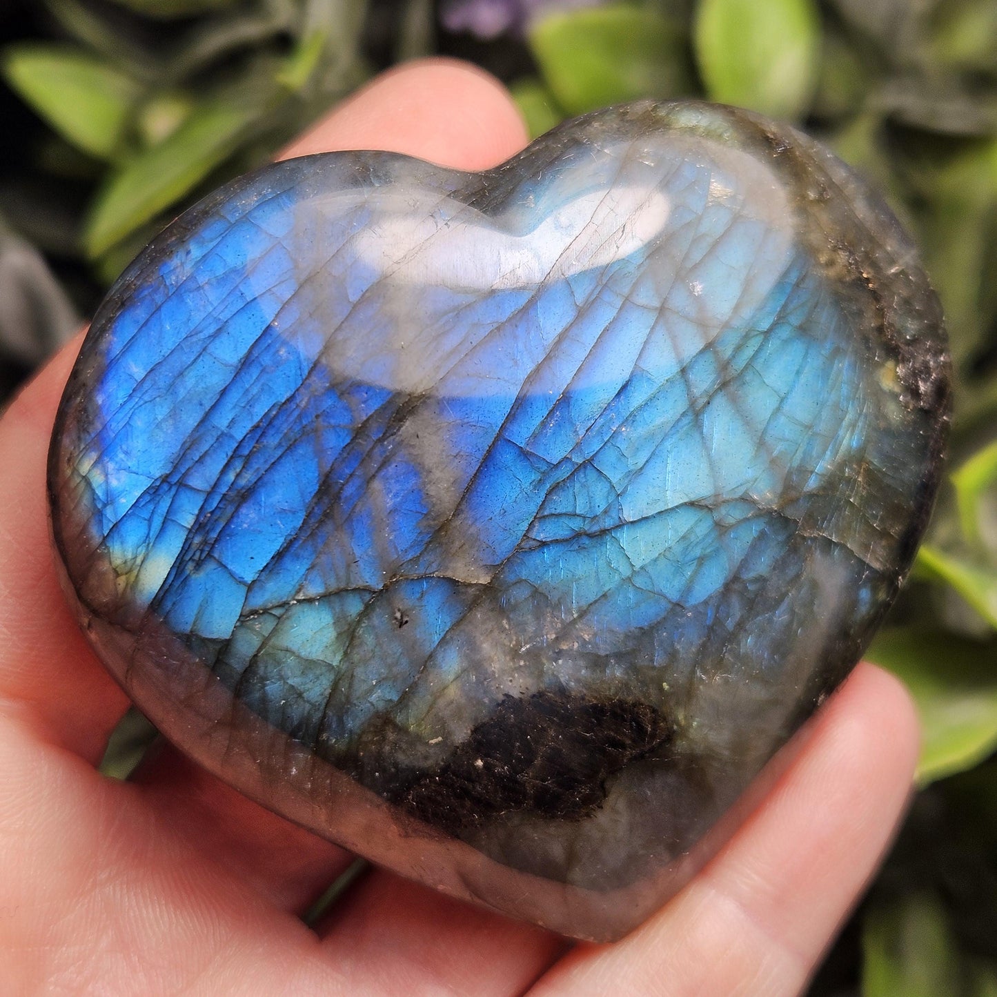 Labradorite Heart Carving 2.5", Polished Crystal Stone Heart