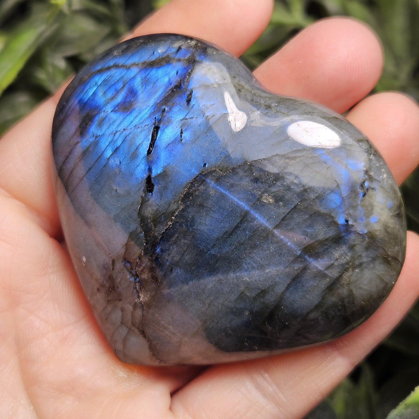 Labradorite Heart Carving 2.5", Polished Crystal Stone Heart