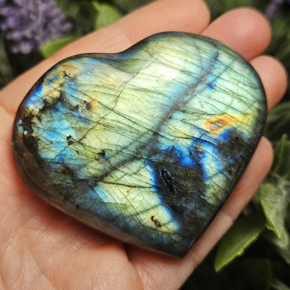 Labradorite Heart Carving 2.5", Polished Crystal Stone Heart