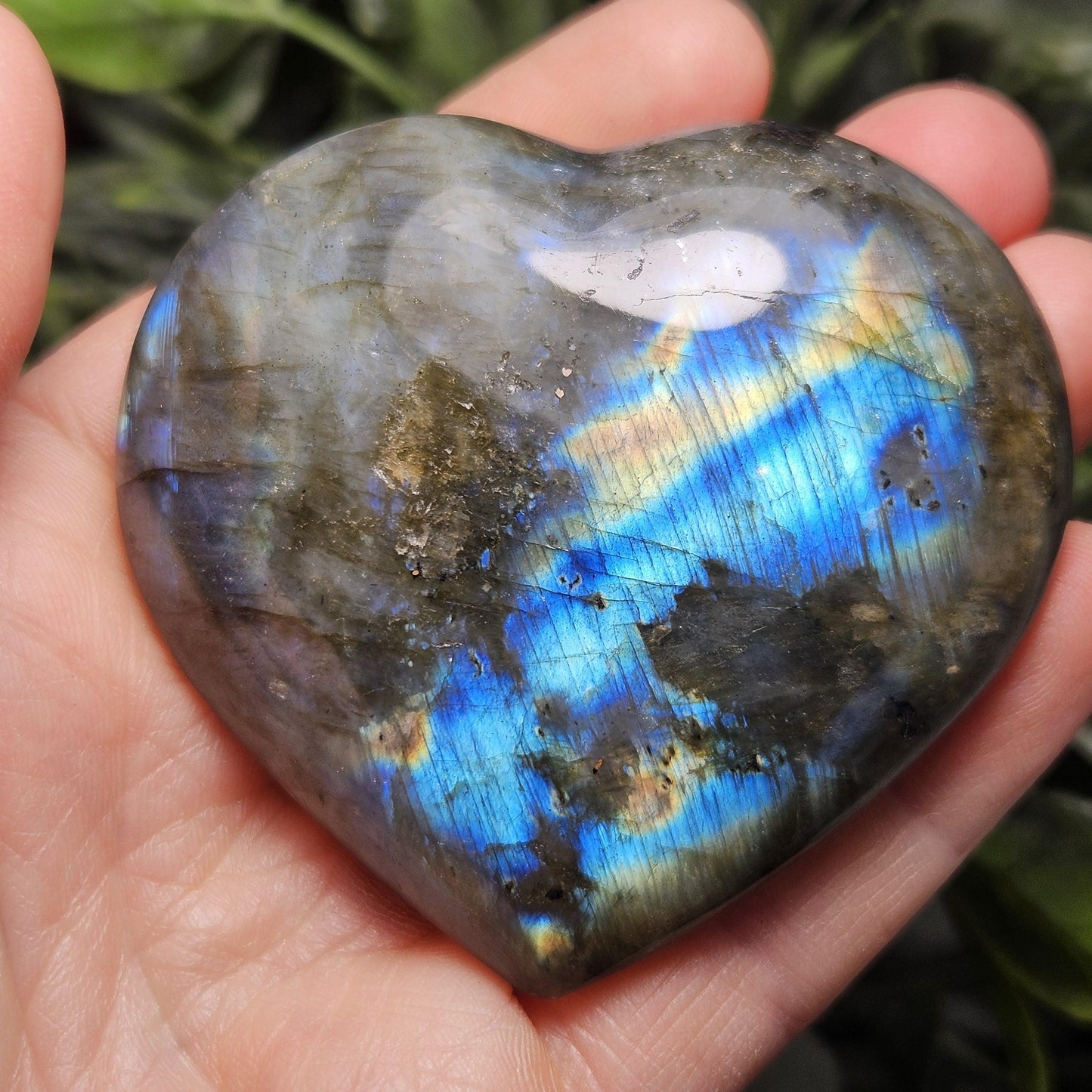 Labradorite Heart Carving 2.5", Polished Crystal Stone Heart