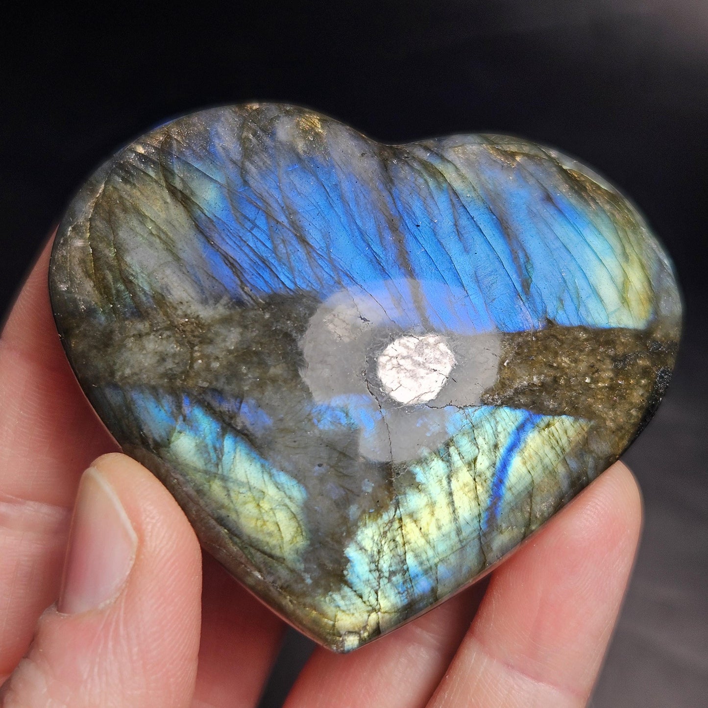 Labradorite Heart Carving 2.5", Polished Crystal Stone Heart