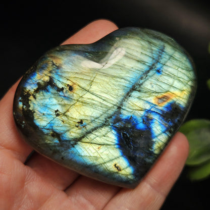 Labradorite Heart Carving 2.5", Polished Crystal Stone Heart