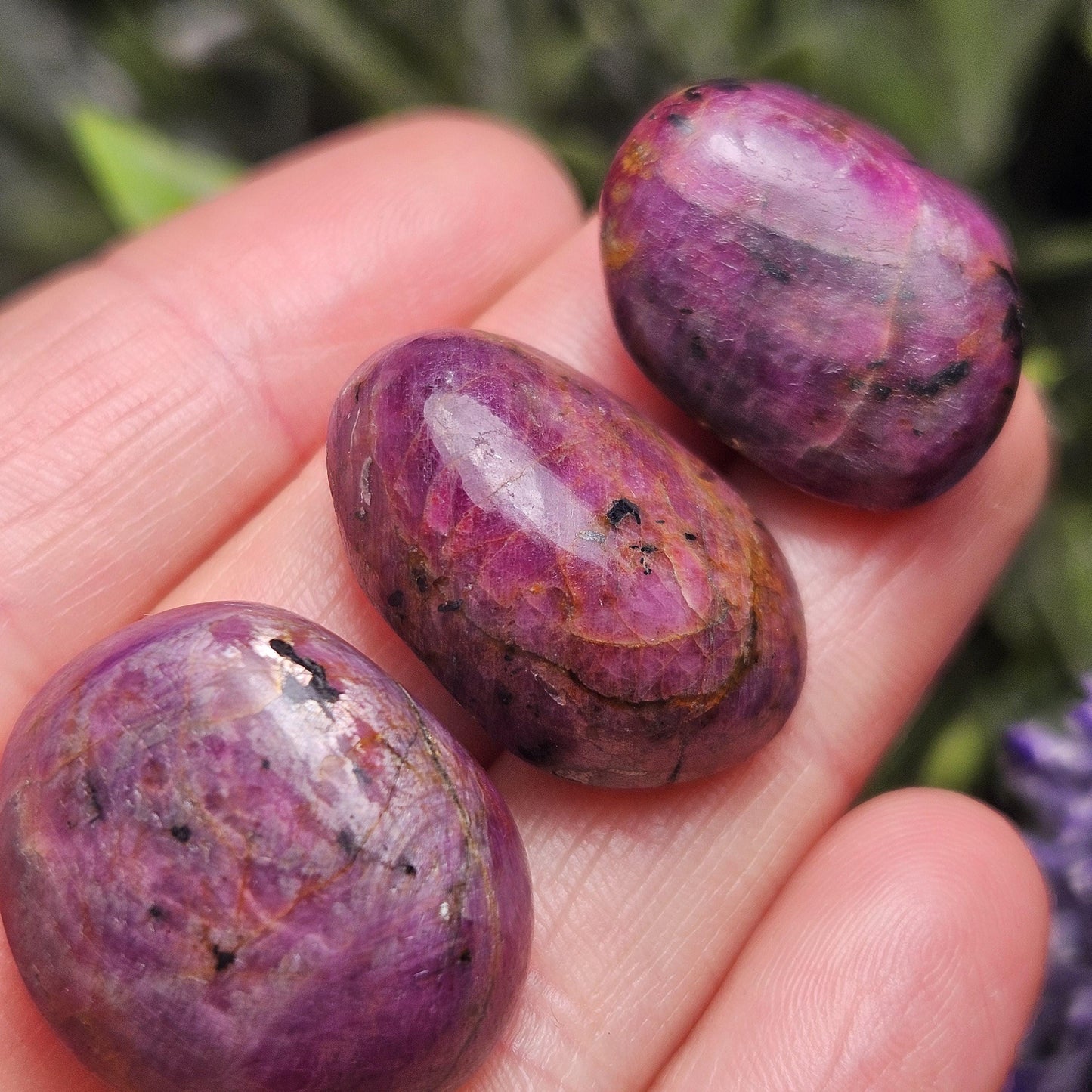 Ruby Tumbled Stone, Polished Indian Ruby Crystal