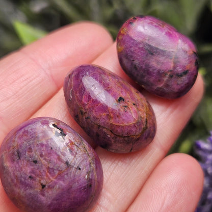 Ruby Tumbled Stone, Polished Indian Ruby Crystal