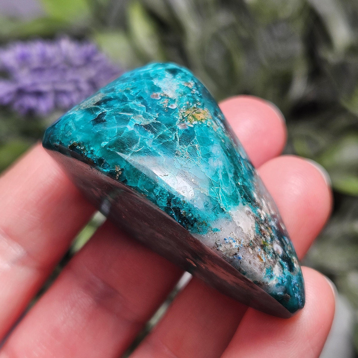 Polished Dioptase Crystal 45.88g, Congo Dioptase Specimen