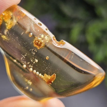 Enhydro Amber with MOVING Bubble & Bug Inclusions, 4.78g