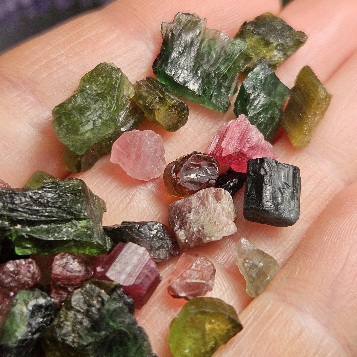 Pink & Green Tourmaline "Candy" Bulk Crystals, Choose Your Size, Brazilian Raw Tourmaline Specimens