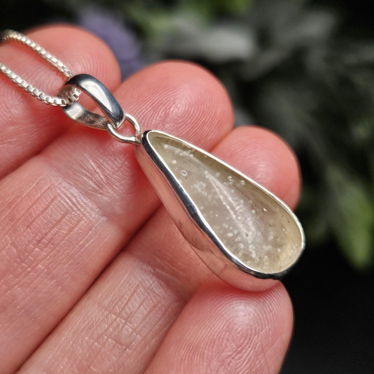 Libyan Desert Glass Pendant, Sterling Silver Libyan Gold Tektite Necklace