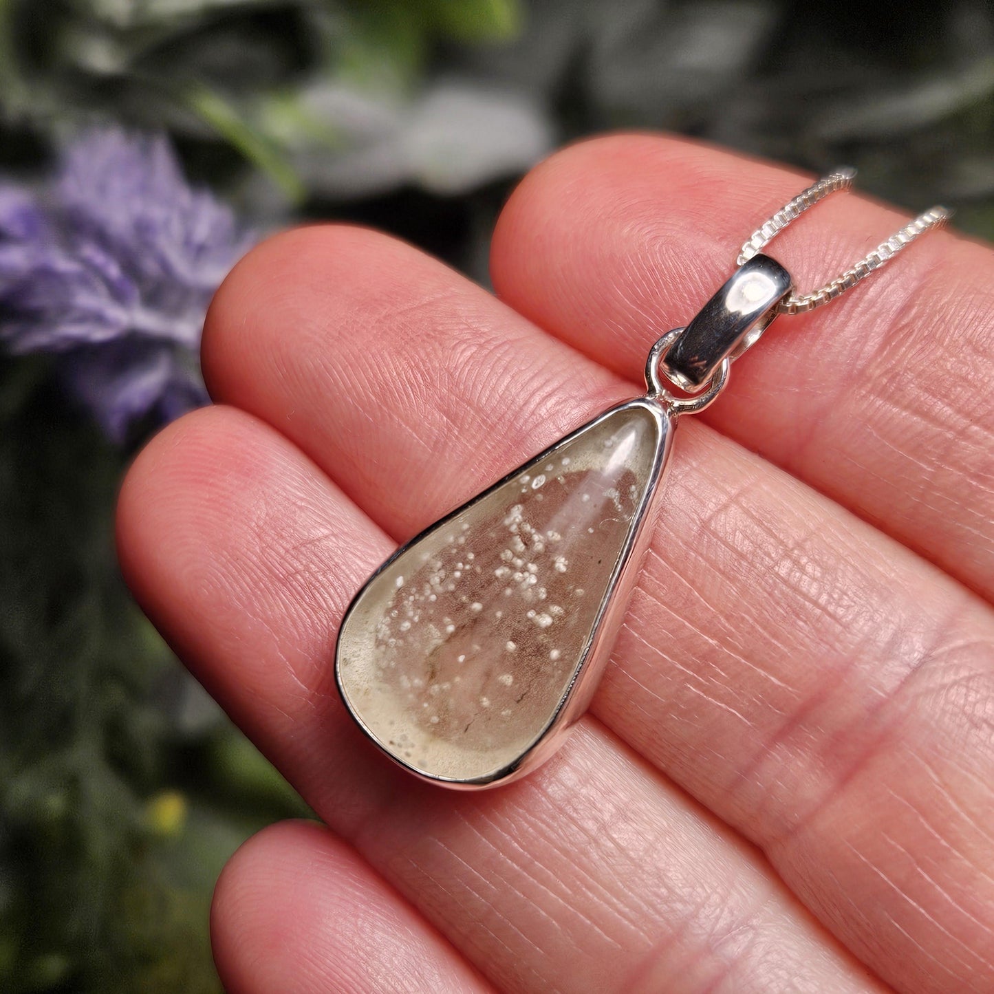 Libyan Desert Glass Pendant, Sterling Silver Libyan Gold Tektite Necklace